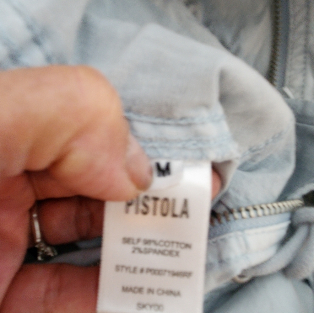 PISTOLA MEG FRONT ZIP UTILITY ROMPER SKY BLUE SIZE MEDIUM - Picture 8 of 12